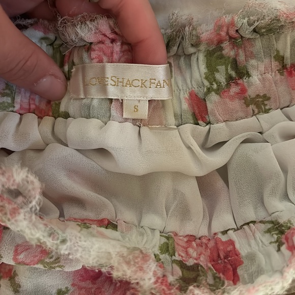 Pink and white floral LoveShackFancy Skirt - Picture 2 of 3